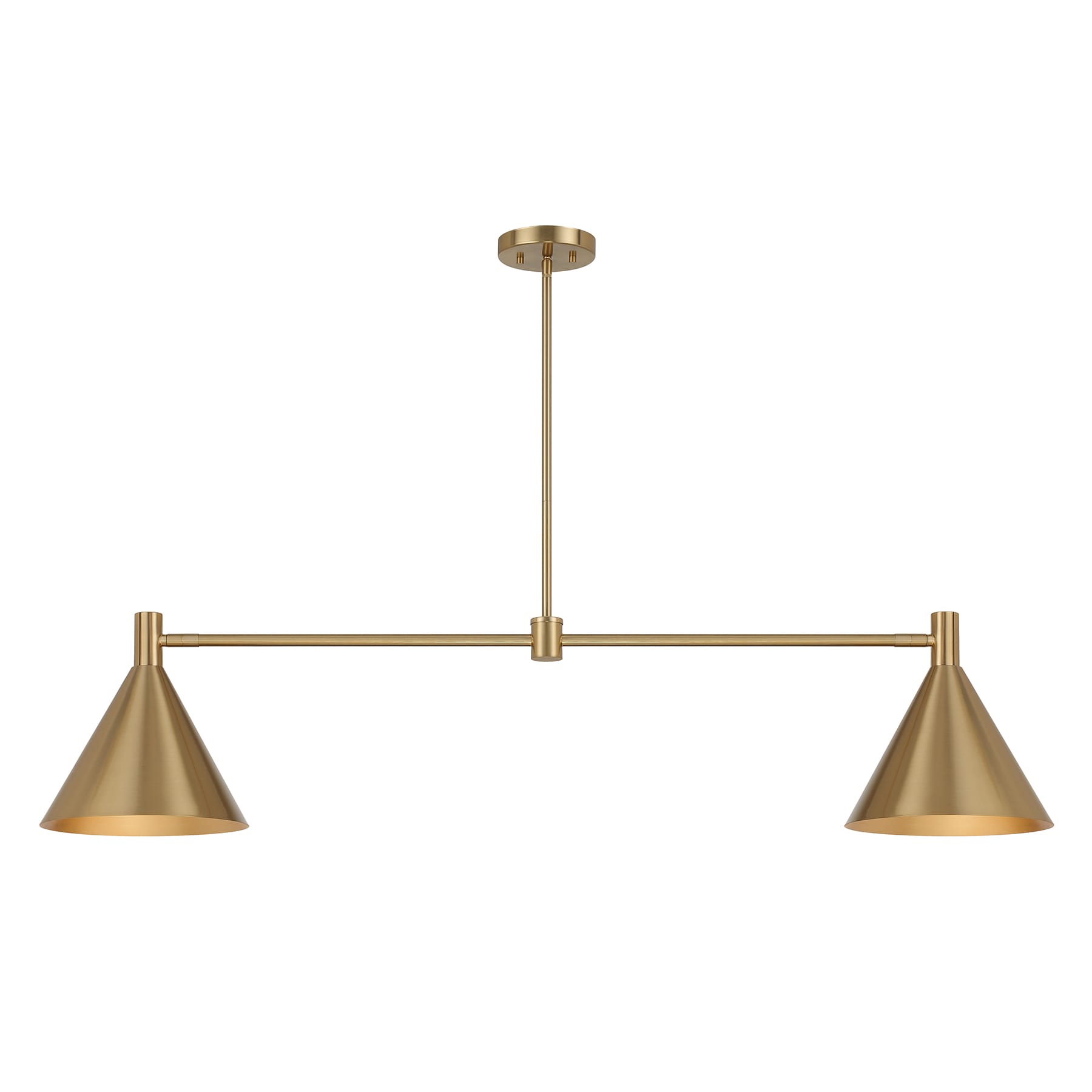 Savoy House Pharos 2-Light Linear Chandelier in Brass by Breegan Jane 2 -Light Polished Brass Mid-century For Use in Bedrooms, Dining Rooms, Foyers, Kitchens, Living Rooms Chandelier