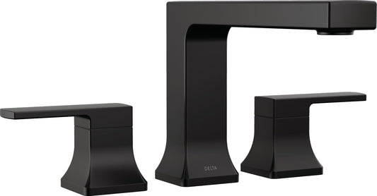 Delta Velum Matte Black 2-handle Deck-mount Roman Low-arc Bathtub Faucet