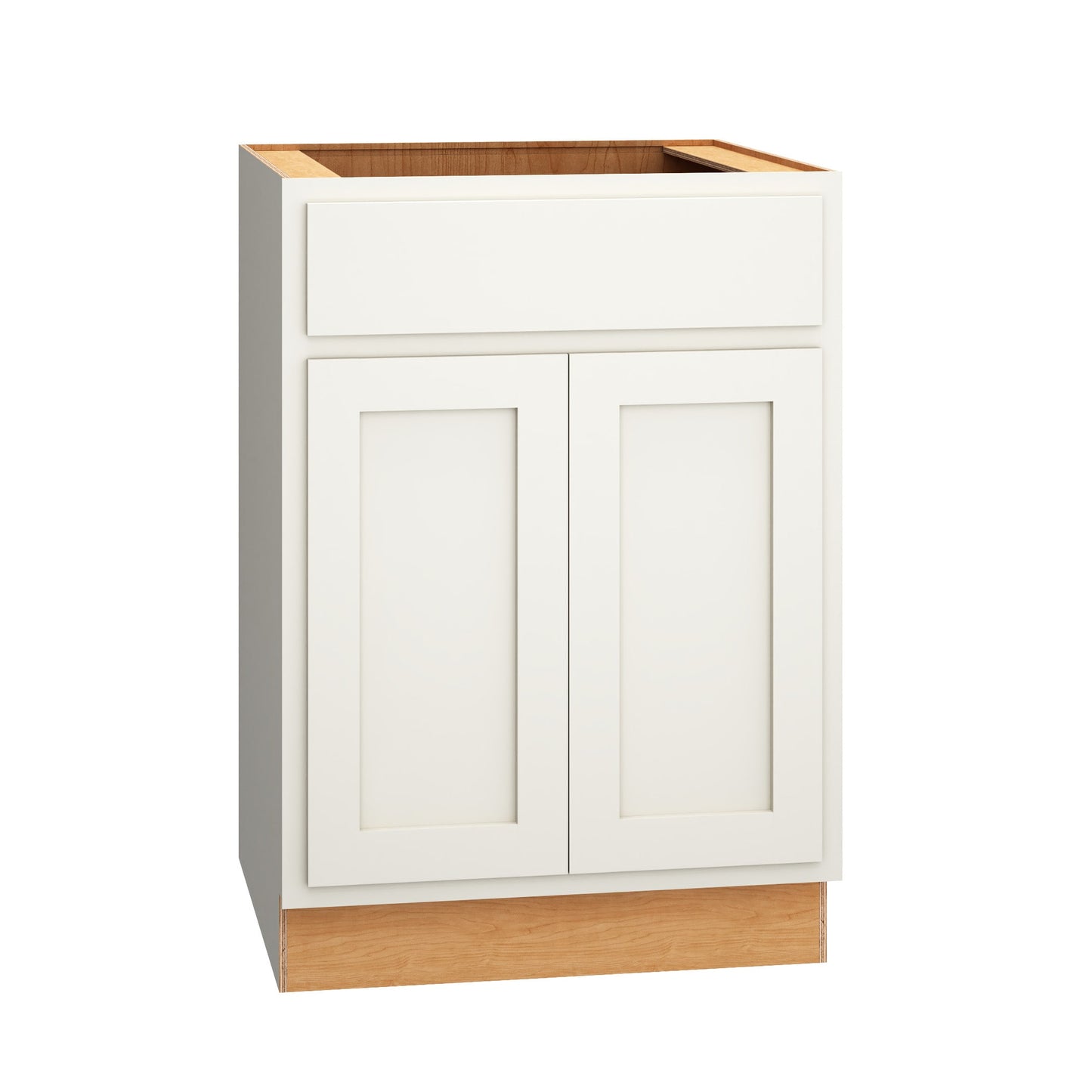 Diamond Express Jamestown 24-in W x 34.5-in H x 24-in D White Partial Overlay Sink Base Fully assembled Plywood Cabinet Recessed Panel Shaker