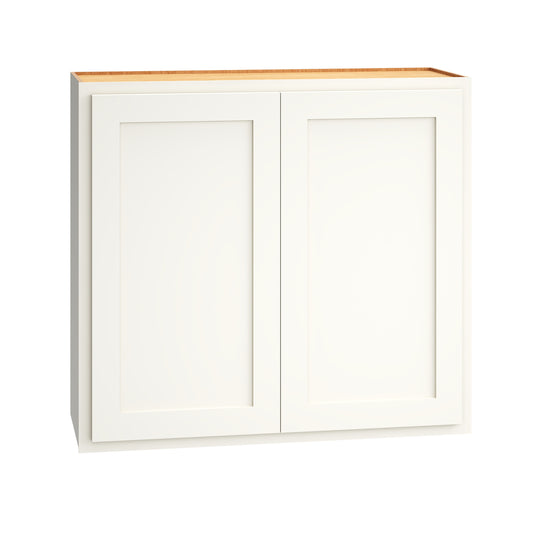 Diamond Express Jamestown 33-in W x 30-in H x 12-in D White Partial Overlay Wall Fully assembled Plywood Cabinet Recessed Panel Shaker