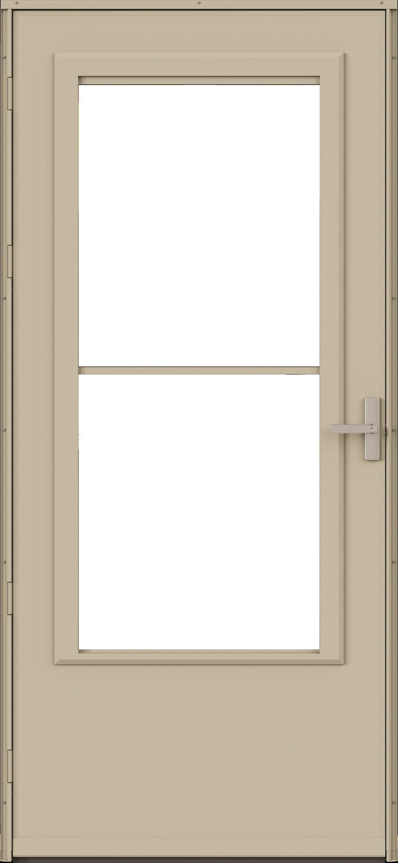 LARSON 30 Midview 30-in x 81-in Almond Wood core Reversible Hinge Storm Door with Retractable Screen ( Brushed nickel Handle Included )