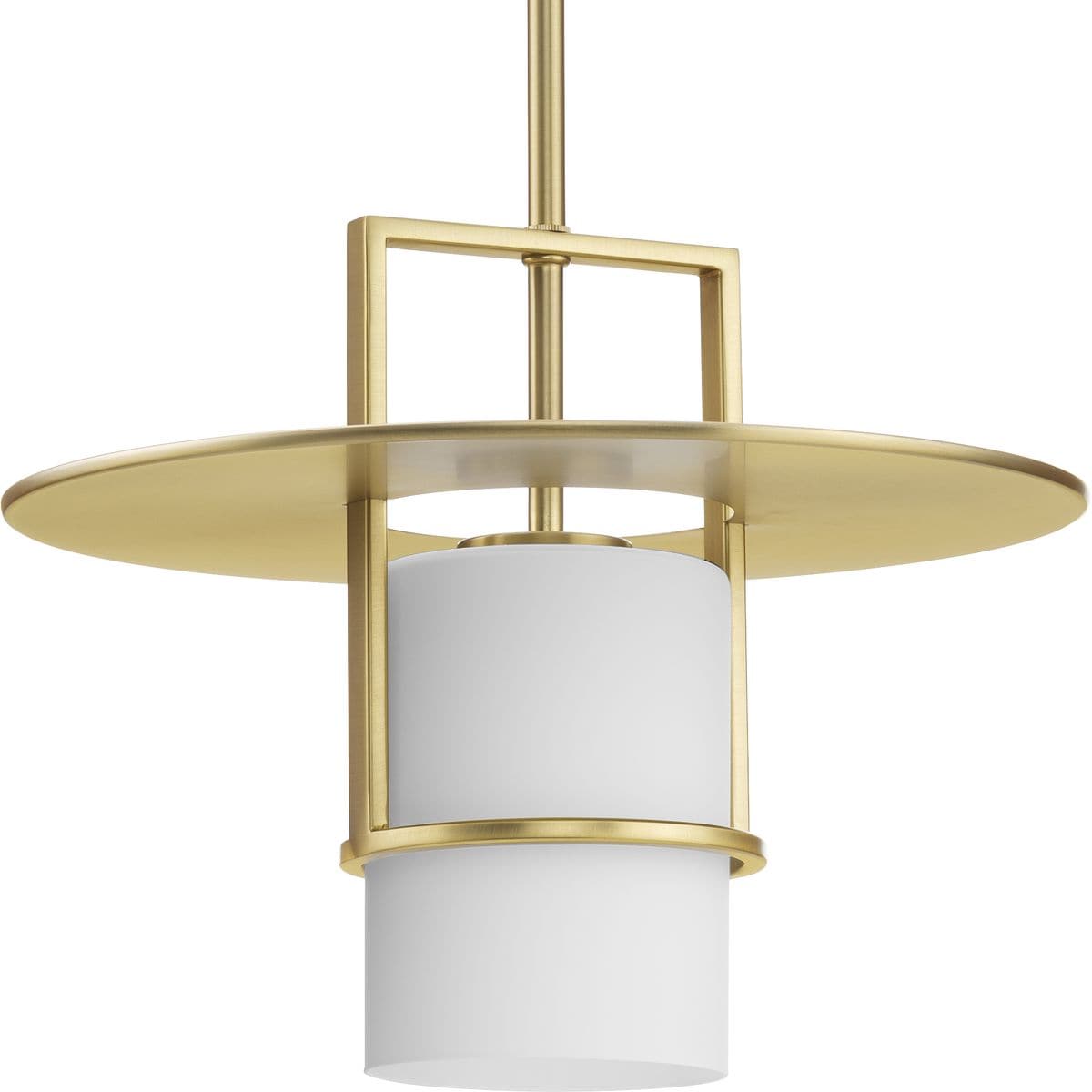 Progress Lighting Mystic 1 -Light Brushed Bronze Modern/contemporary Etched glass Cylinder Medium Hanging Pendant light