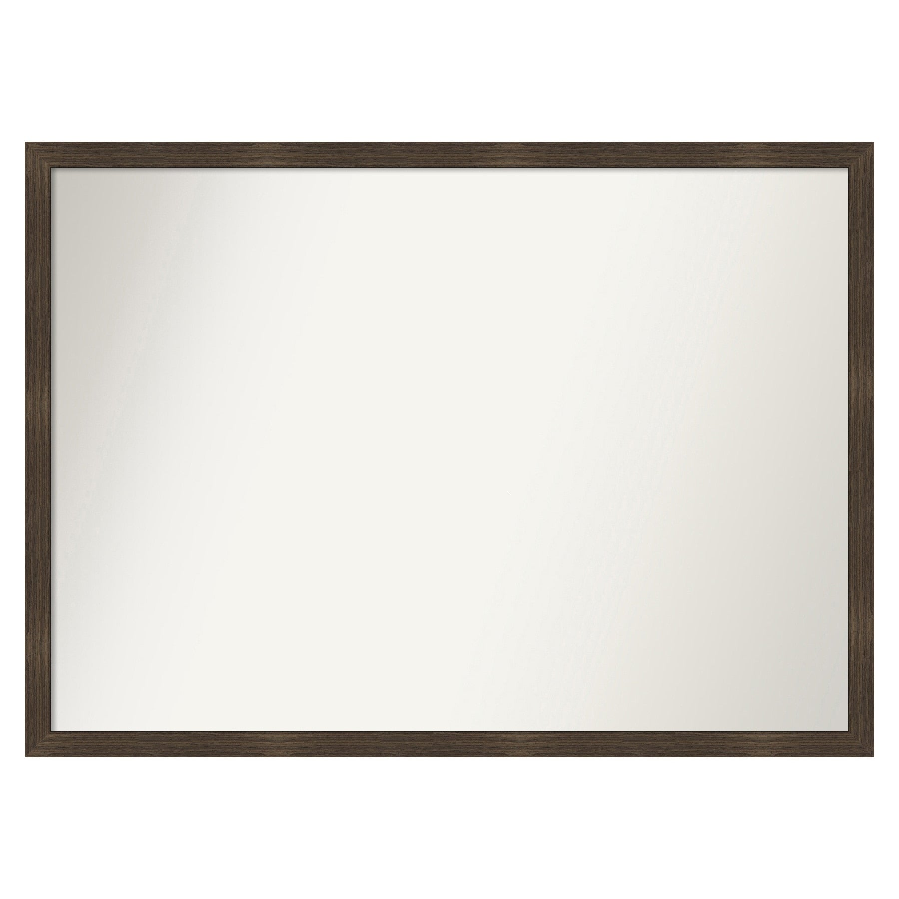 Amanti Art Woodgrain Stripe Frame 40-Inches W x 29-Inches H Rectangle Woodgrain Stripe Chocolate Framed Wall Mirror