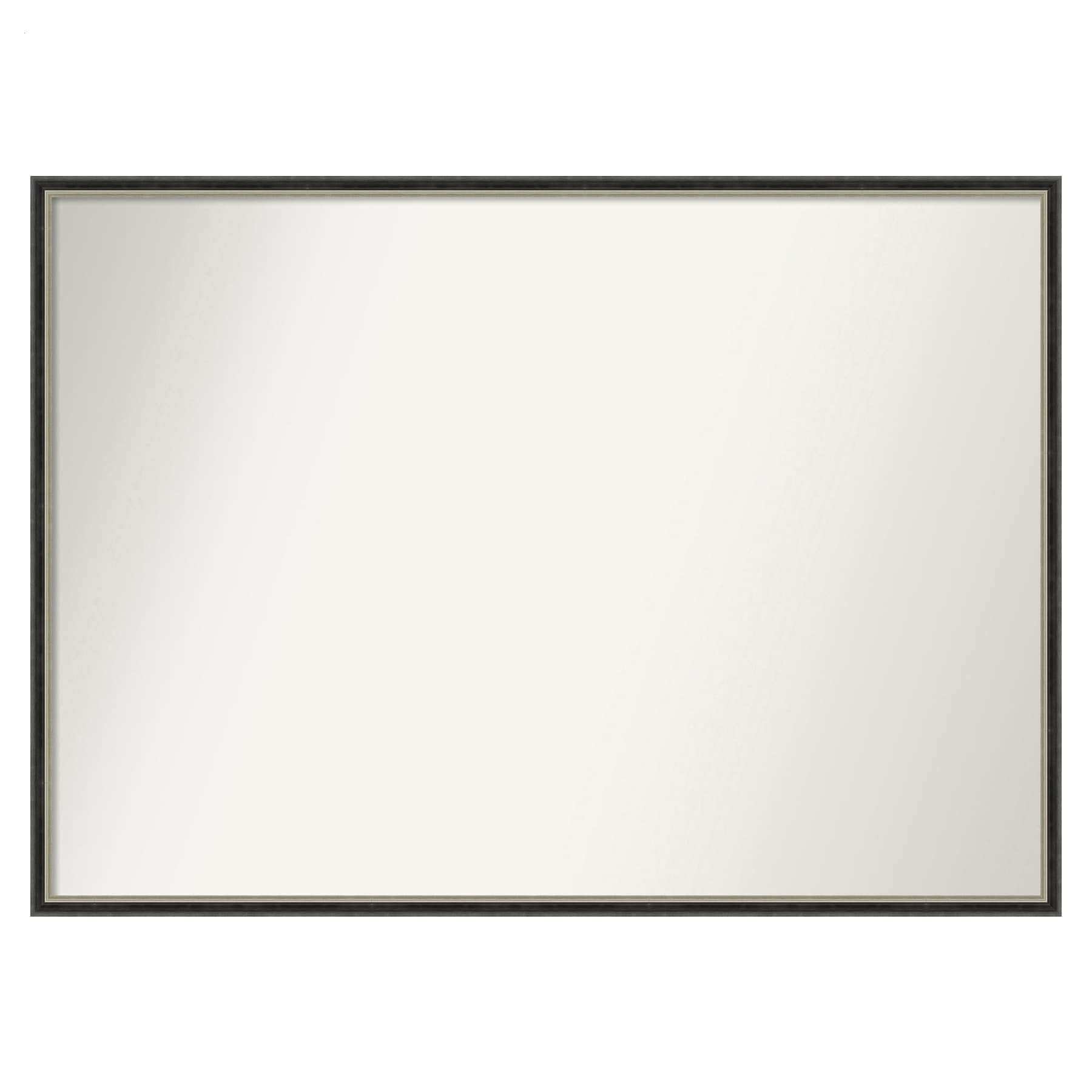 Amanti Art Theo Black Silver Narrow Frame 39.25-Inches W x 28.25-Inches H Rectangle Salon Scoop Silver Framed Wall Mirror