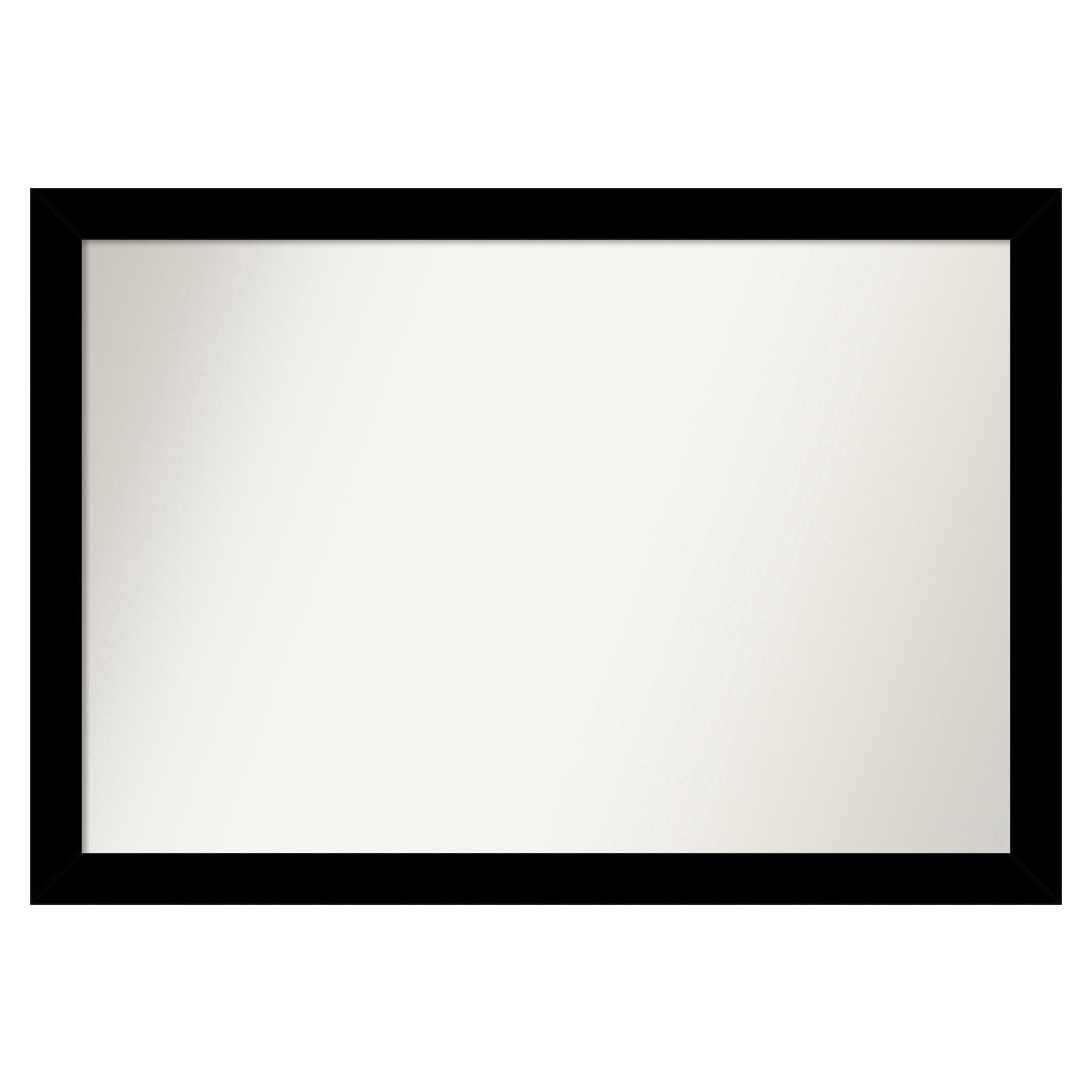 Amanti Art Basic Black Narrow Frame 39.25-Inches W x 27.25-Inches H Rectangle Salon Scoop Silver Framed Wall Mirror