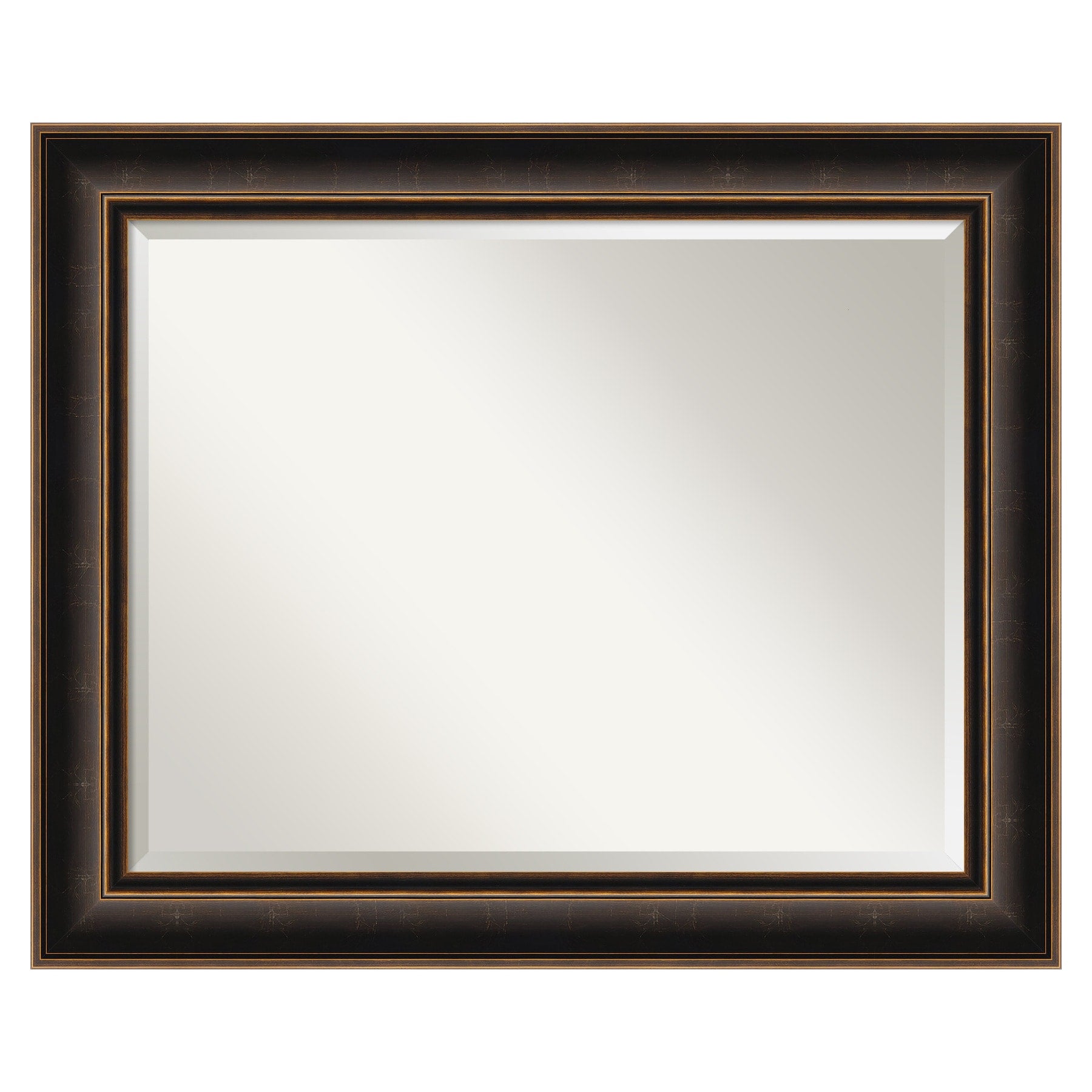 Amanti Art Villa Oil Rubbed Bronze Frame 33.75-Inches W x 27.75-Inches H Rectangle Salon Scoop Silver Framed Wall Mirror