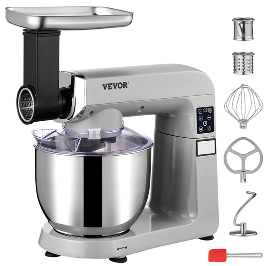 VEVOR 6 Speeds 450W 7.4Qt Stand Mixer Stainless Steel + Metal 7.4-Quart Commercial/Residential Bowl-lift Stand Mixer ZRL7L450W110V113VV1