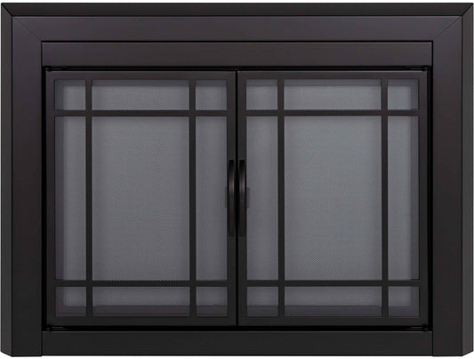 Pleasant Hearth Easton Black Small Cabinet-style Fireplace Doors with Smoke Tempered Glass EA-5010
