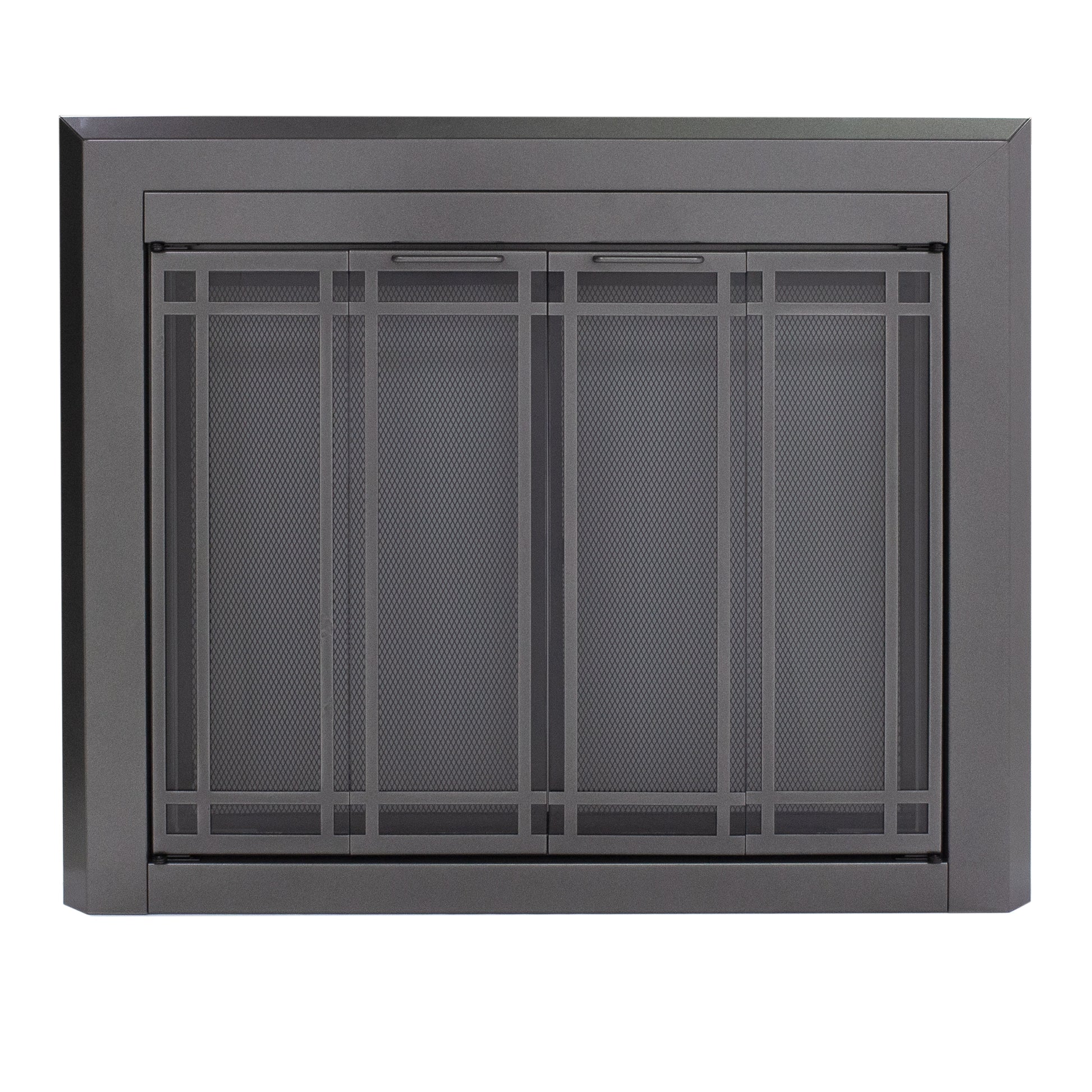 Pleasant Hearth Ellis Gunmetal Small Bifold Fireplace Doors with Smoke Tempered Glass EL-5300GM