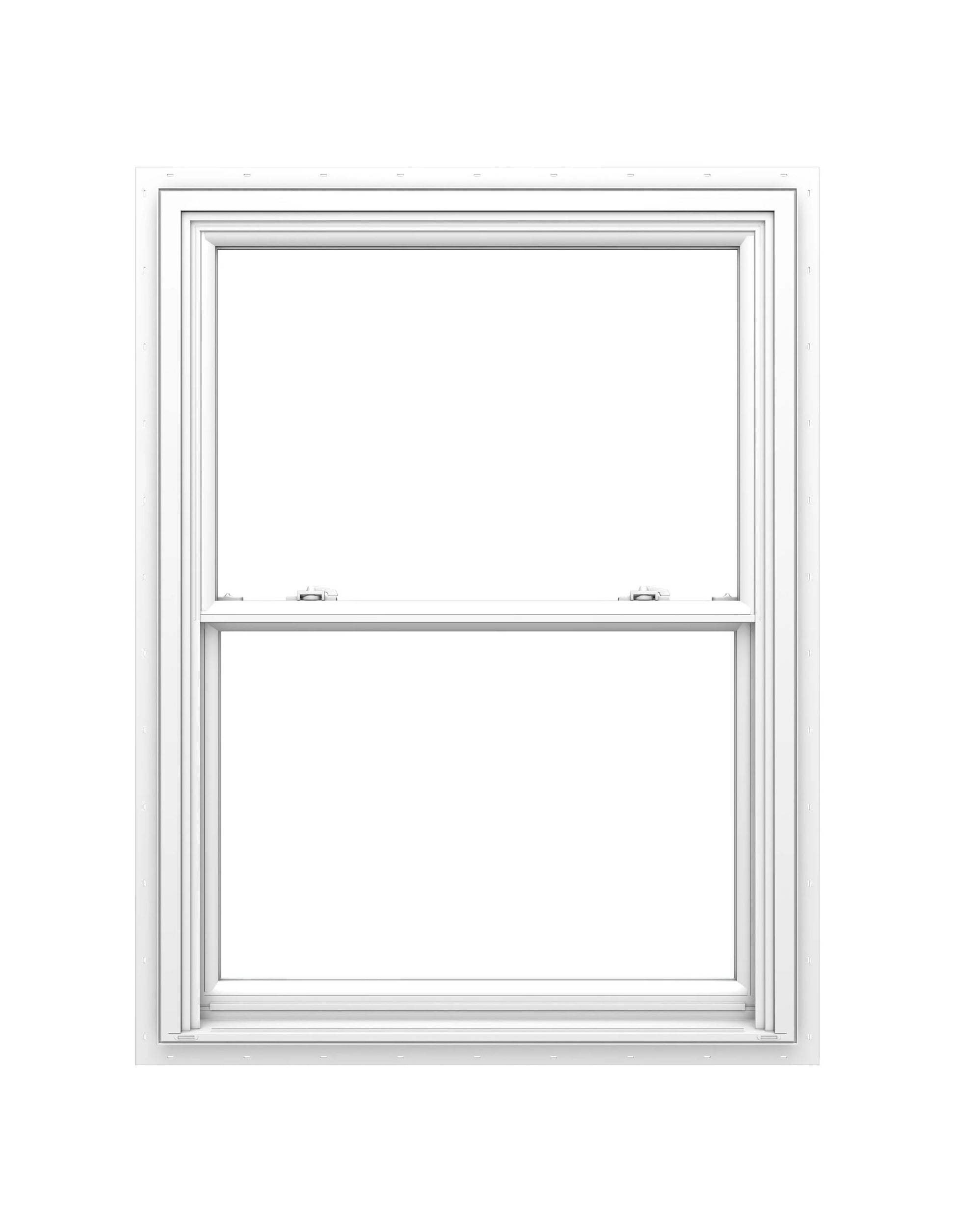 Pella 150 Series 35-1/2-in x 53-1/2-in White White Vinyl New construction Double Hung Window Low-E argon Double Pane Glass (Full Screen Included)