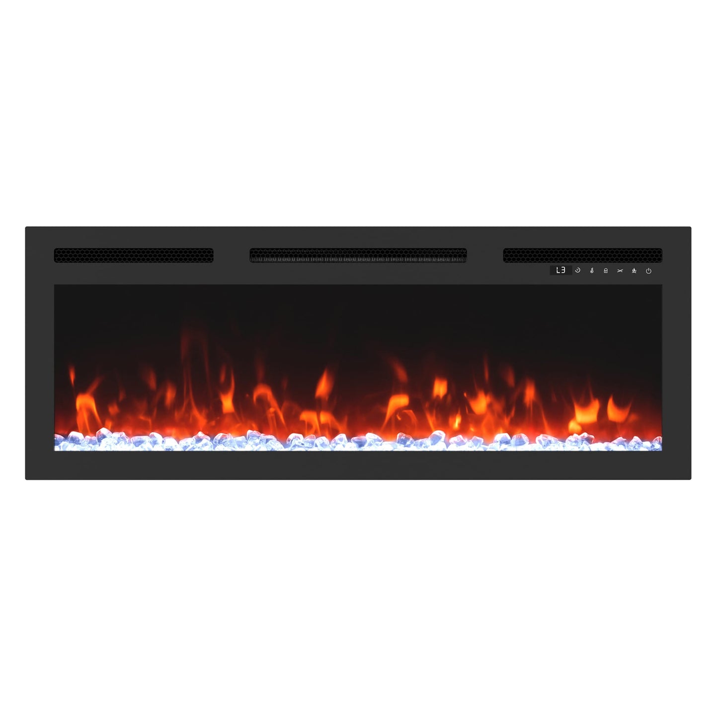 Clihome 36-in W Black Infrared Quartz Electric Fireplace CL-ZHX-36-058