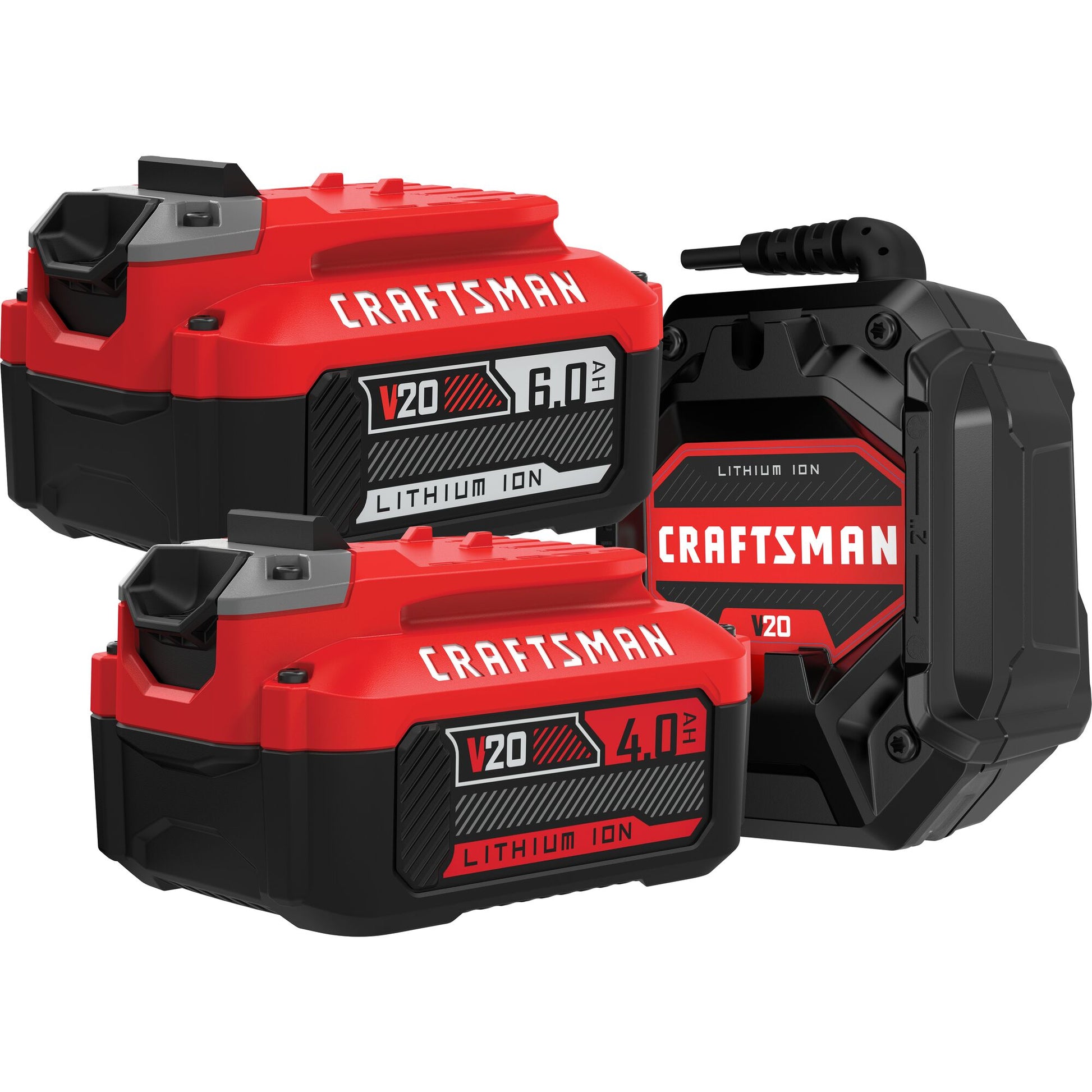 CRAFTSMAN V20 20-V 2-Pack Lithium-ion Battery and Charger (4 Ah and 6 Ah) CMCB2046-CK