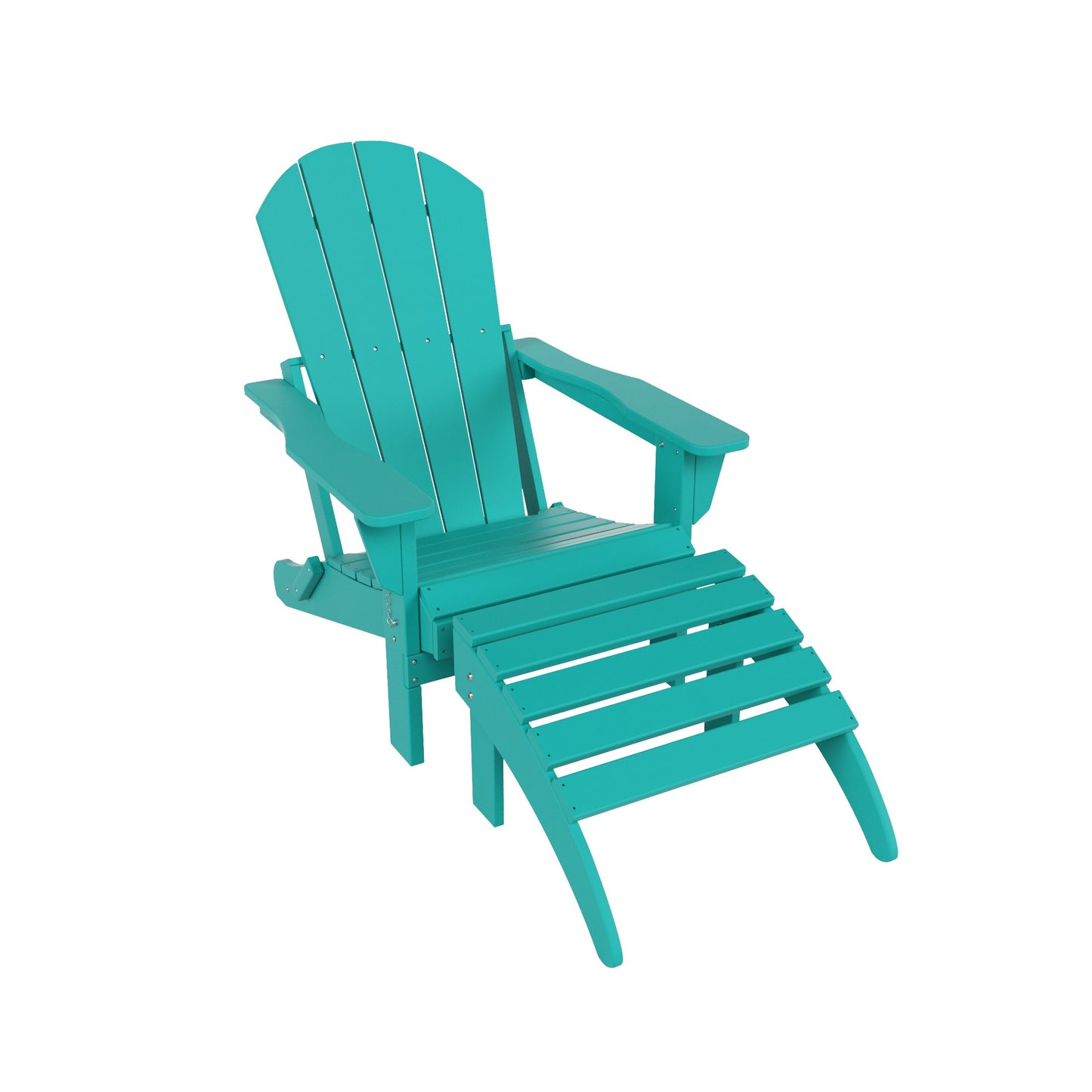 Westin Furniture Laguna Turquoise HDPE Frame Stationary Adirondack Chair with Slat Seat