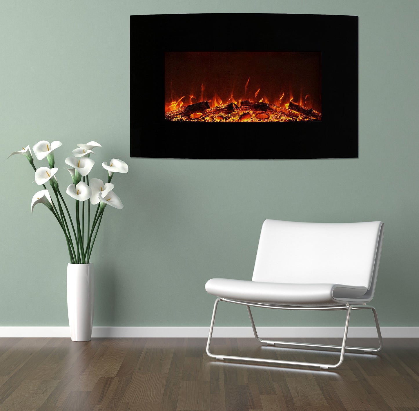 Hastings Home 36-in W Black LED Electric Fireplace 711205NQN