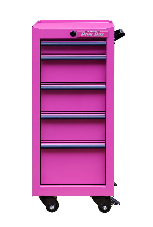 Viper Tool Storage 16-in 5-Drawer Rolling Tool / Salon Cart, Pink PB1605R