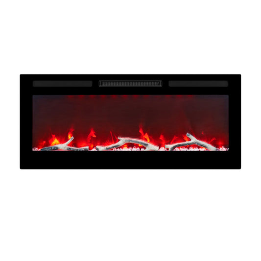 Clihome 42-in W Black Infrared Quartz Electric Fireplace BL-ZHX-RFP-42