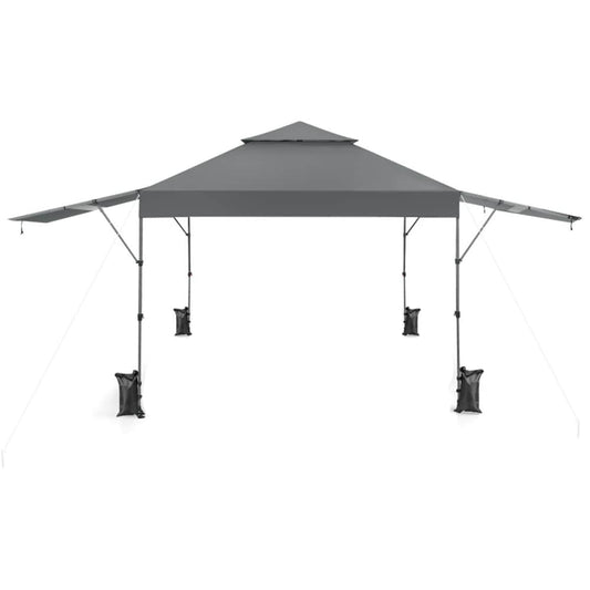 WELLFOR 10-ft x 17.6 Rectangle Gray Pop-up canopy