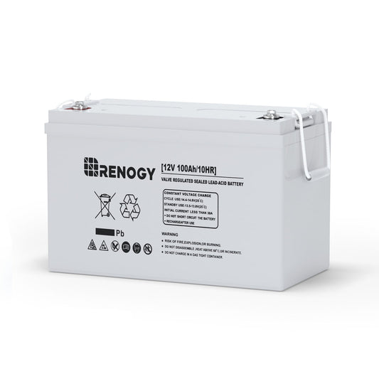 Renogy AGM Battery Rechargeable Sealed Lead Acid 121000 Generator Batteries RNG-BATT-AGM12-100