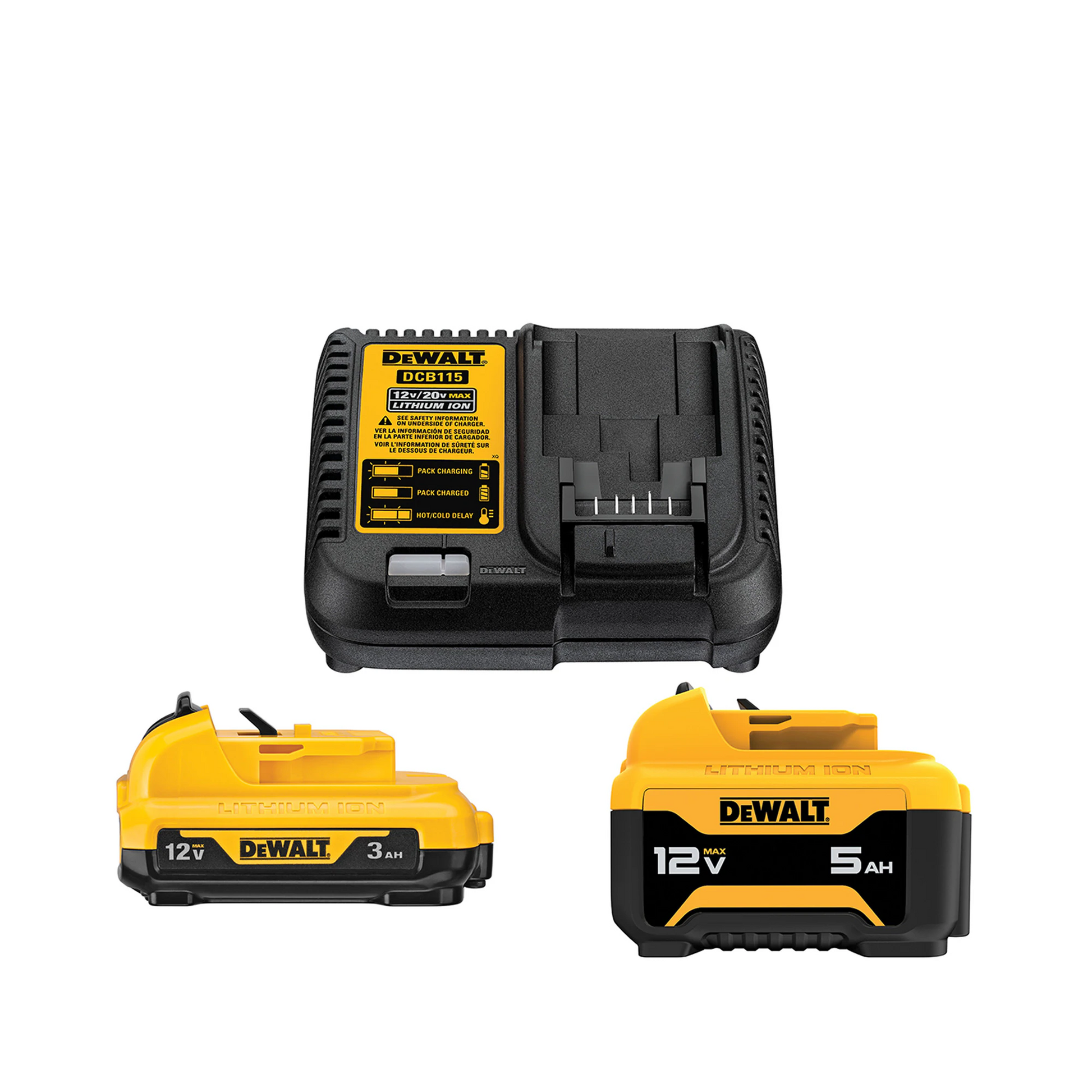 DEWALT 12-V 2-Pack Lithium-ion Battery and Charger (3 Ah and 5 Ah)