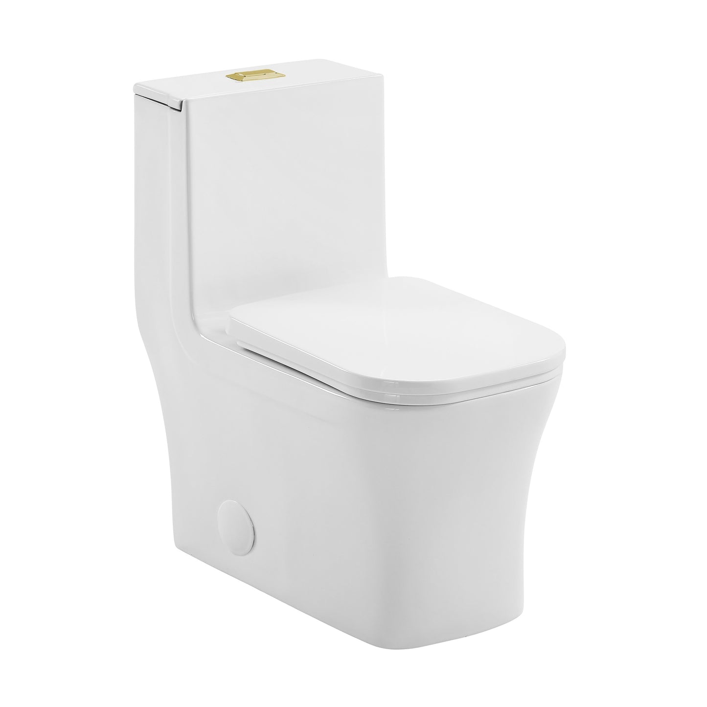 Swiss Madison Bastille Glossy White Square Standard height 12-in Rough-In 1.6 GPF Dual Flush Smart Compatible Soft Close 1-piece Toilet