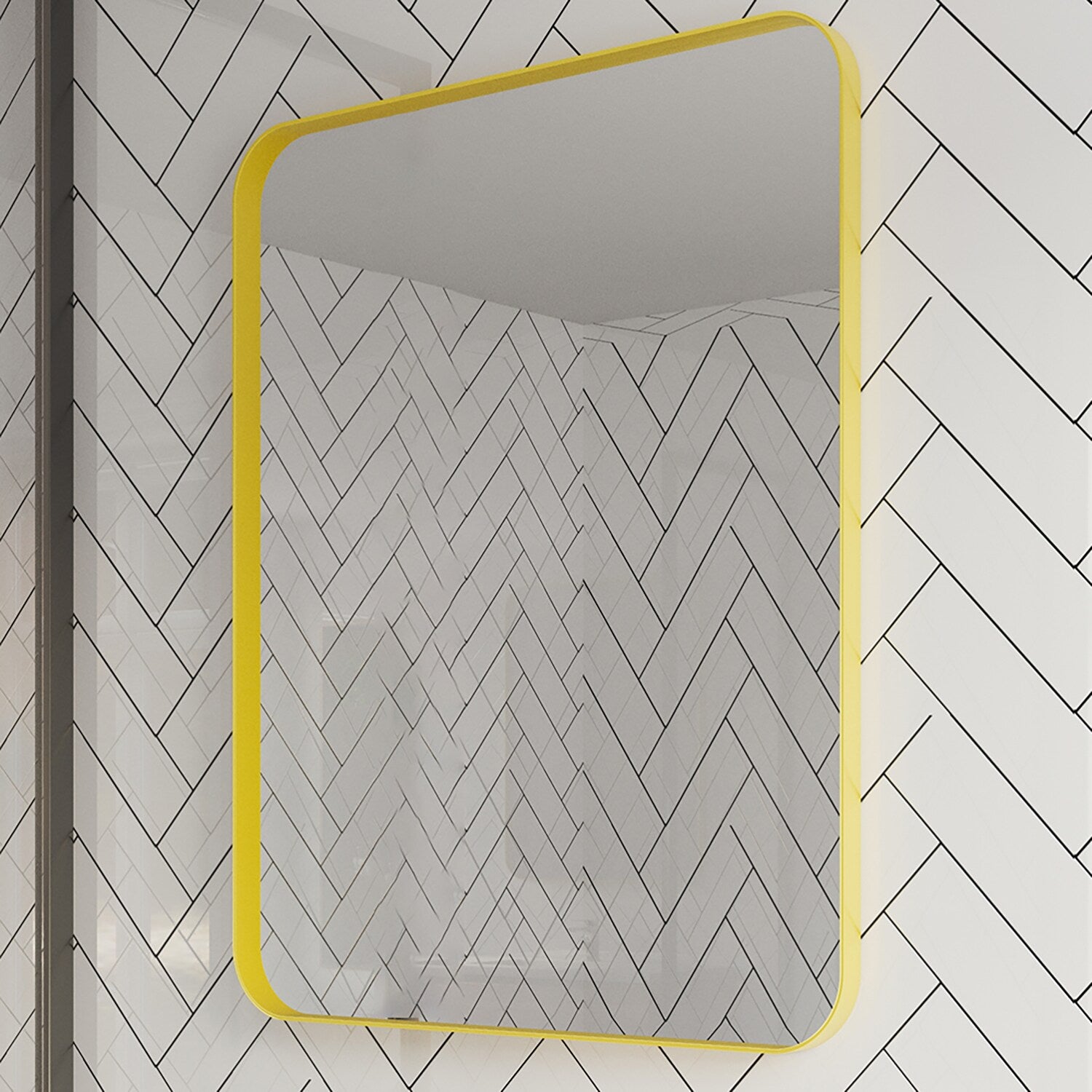 waterpar 96-Inches x 40-Inches Polished Rectangle Bathroom Vanity Mirror ( Gold )