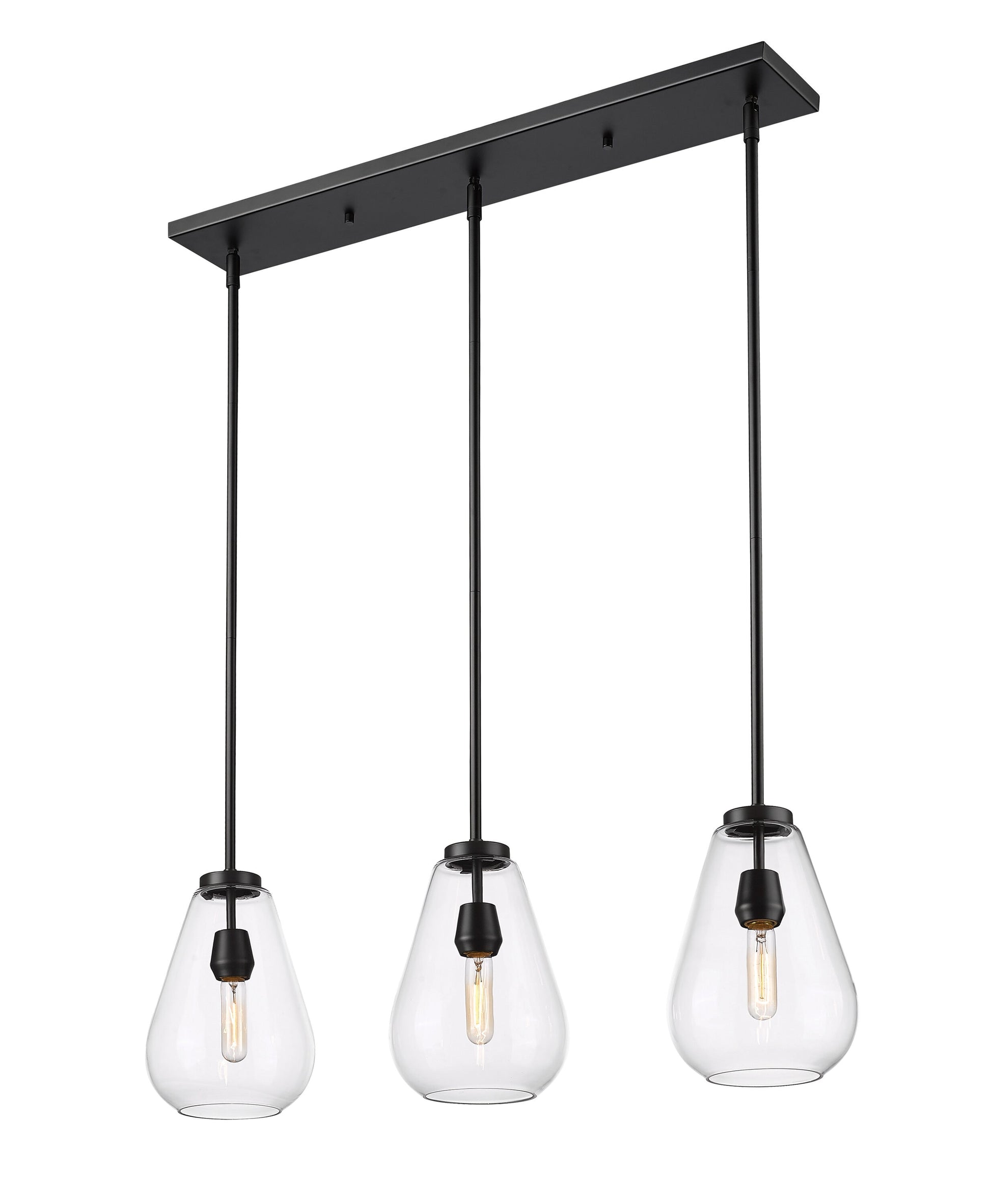 Z-Lite Ayra 3 -Light Matte Black Transitional For Use in Bedrooms, Dining Rooms, Foyers, Kitchens, Living Rooms Chandelier