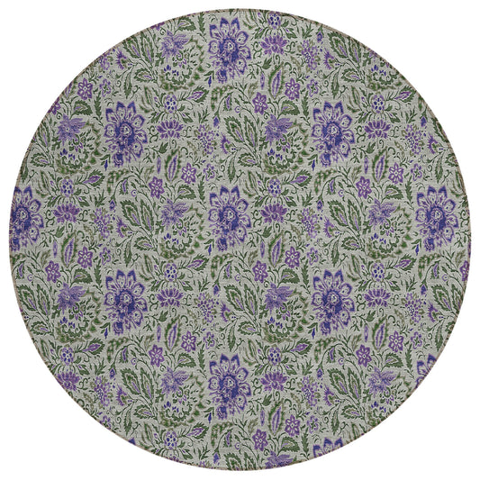 Addison Rugs Chantille ACN660OL 8 x 8 (ft) Sage Round Indoor/Outdoor Geometric Machine washable Area rug