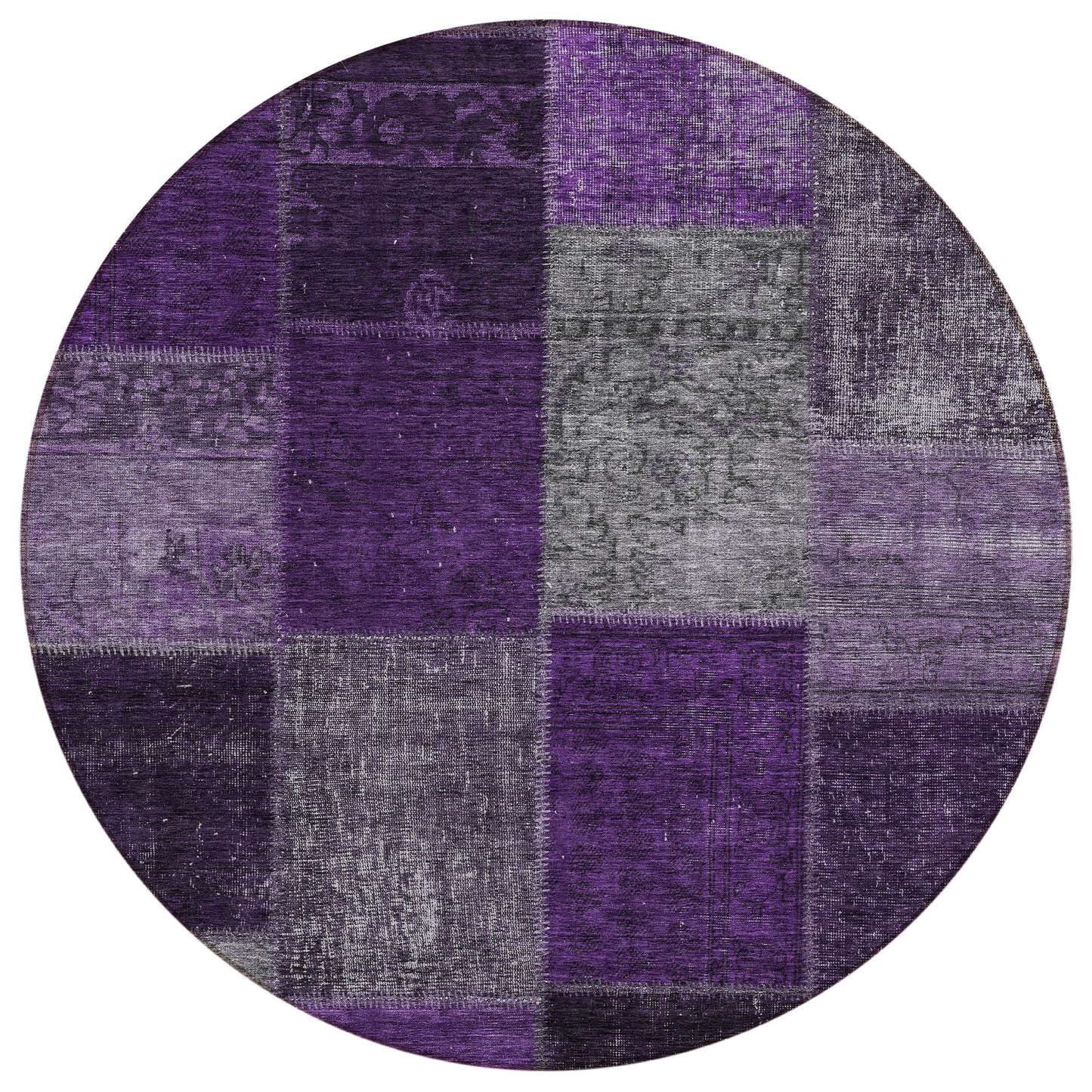 Addison Rugs Chantille ACN663EG 8 x 8 (ft) Purple Round Indoor/Outdoor Geometric Machine washable Area rug