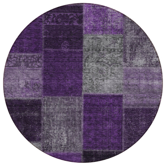 Addison Rugs Chantille ACN663EG 8 x 8 (ft) Purple Round Indoor/Outdoor Geometric Machine washable Area rug