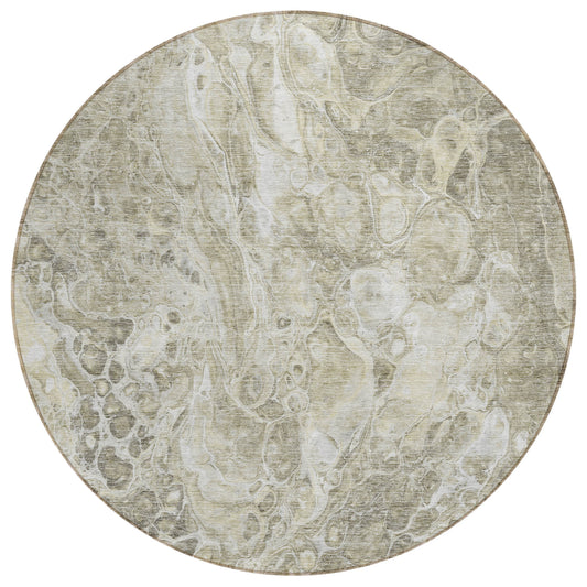 Addison Rugs Chantille ACN670TA 8 x 8 (ft) Tan Round Indoor/Outdoor Geometric Machine washable Area rug