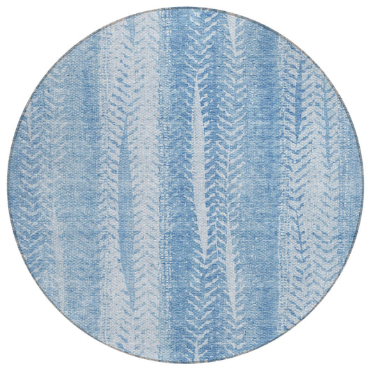 Addison Rugs Chantille ACN694SK 8 x 8 (ft) Sky Round Indoor/Outdoor Geometric Machine washable Area rug