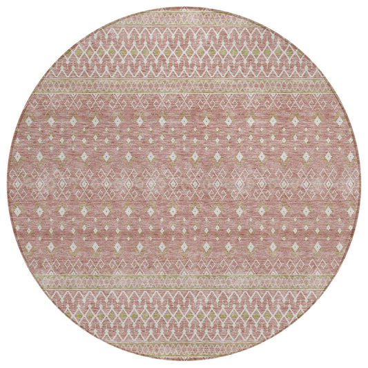 Addison Rugs Chantille ACN709BL 8 x 8 (ft) Blush Round Indoor/Outdoor Geometric Machine washable Area rug