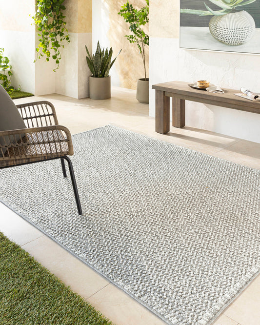 Livabliss Bouclair 8 x 10 (ft) Flatweave Light Gray Rectangular Indoor Solid Mid-Century Modern Pet Friendly Area rug