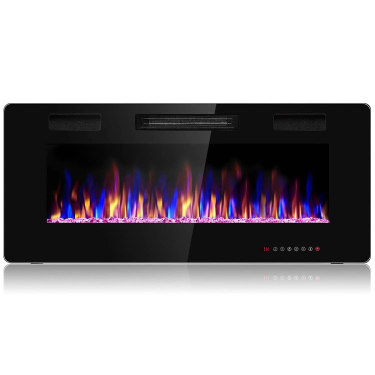 Mondawe 42-in W Black Infrared Quartz Electric Fireplace MO-EP24704