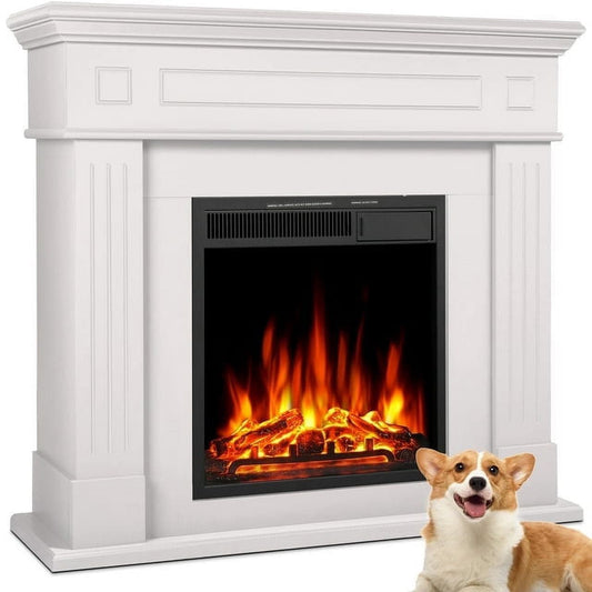 COWSAR 43.31-in W Cream Infrared Quartz Electric Fireplace LSSM027CR