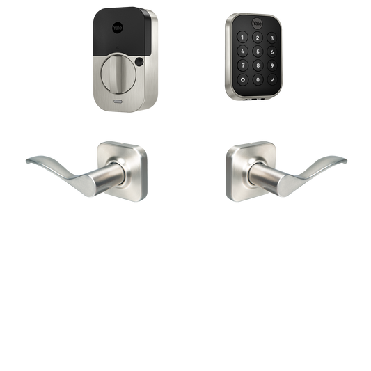 Yale Assure Lock 2 Norwood Bundle Satin Nickel Smart Lock Electronic Deadbolt and Handleset with Wifi Bluetooth Keypad B-YRD430-BLE-NW-619