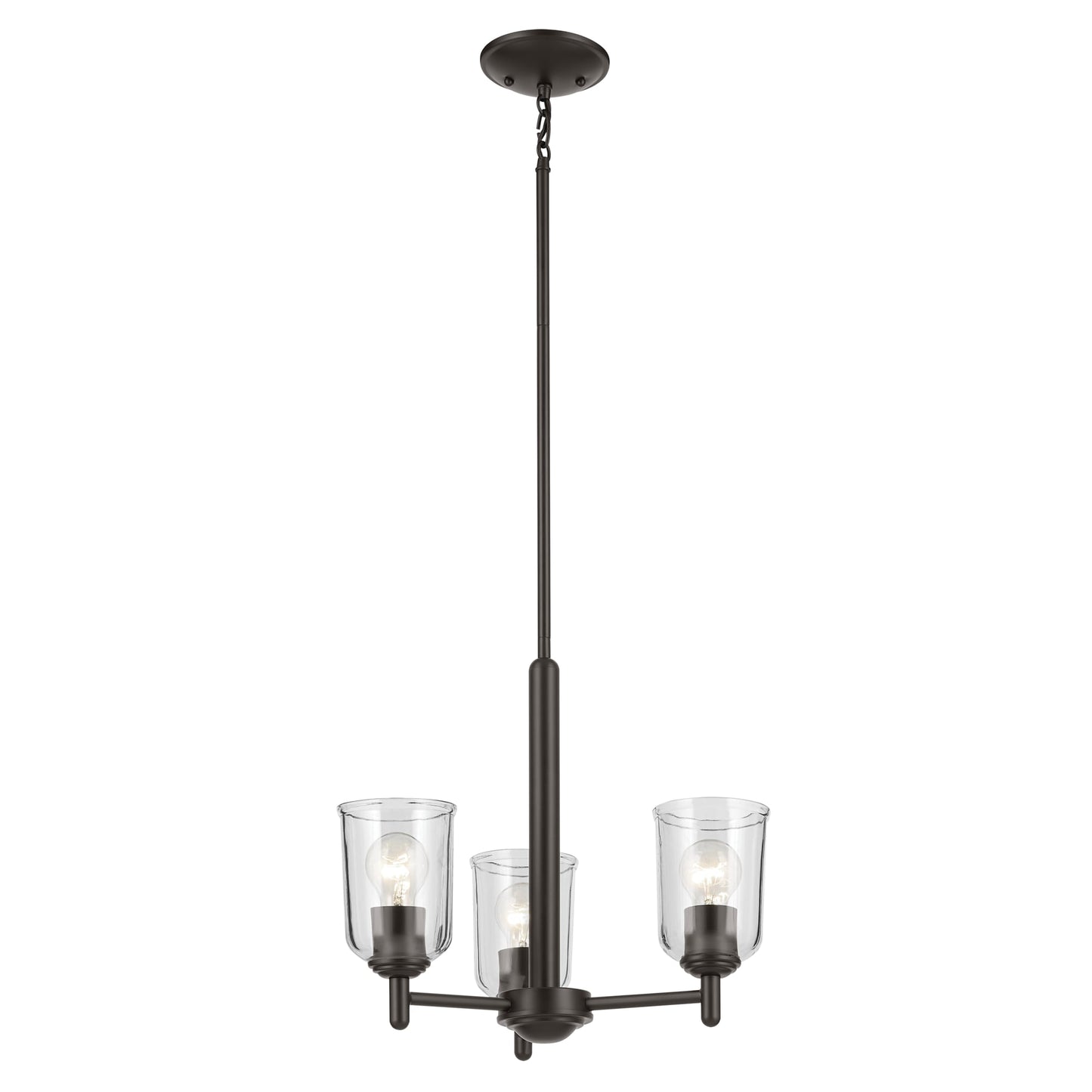Kichler Shailene 3 -Light Bronze Traditional For Use in Bedrooms, Dining Rooms, Foyers, Kitchens, Living Rooms Chandelier 6297517