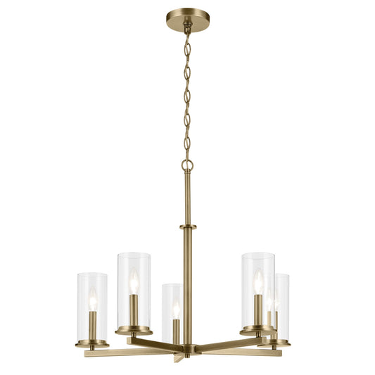 Kichler Crosby 5 -Light Gold Modern/contemporary For Use in Bedrooms, Dining Rooms, Foyers, Kitchens, Living Rooms Chandelier 6297502