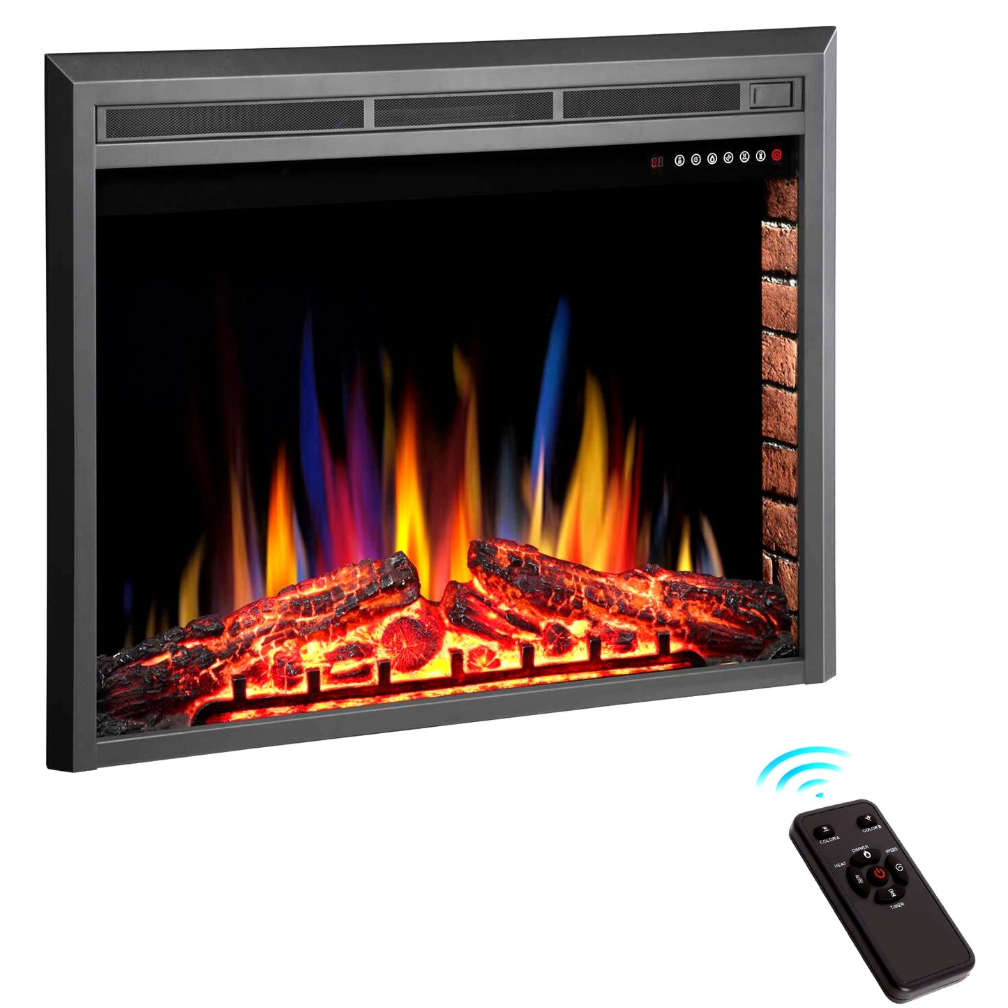 EdenDirect 36-in Black Electric Fireplace Insert NLCD041924