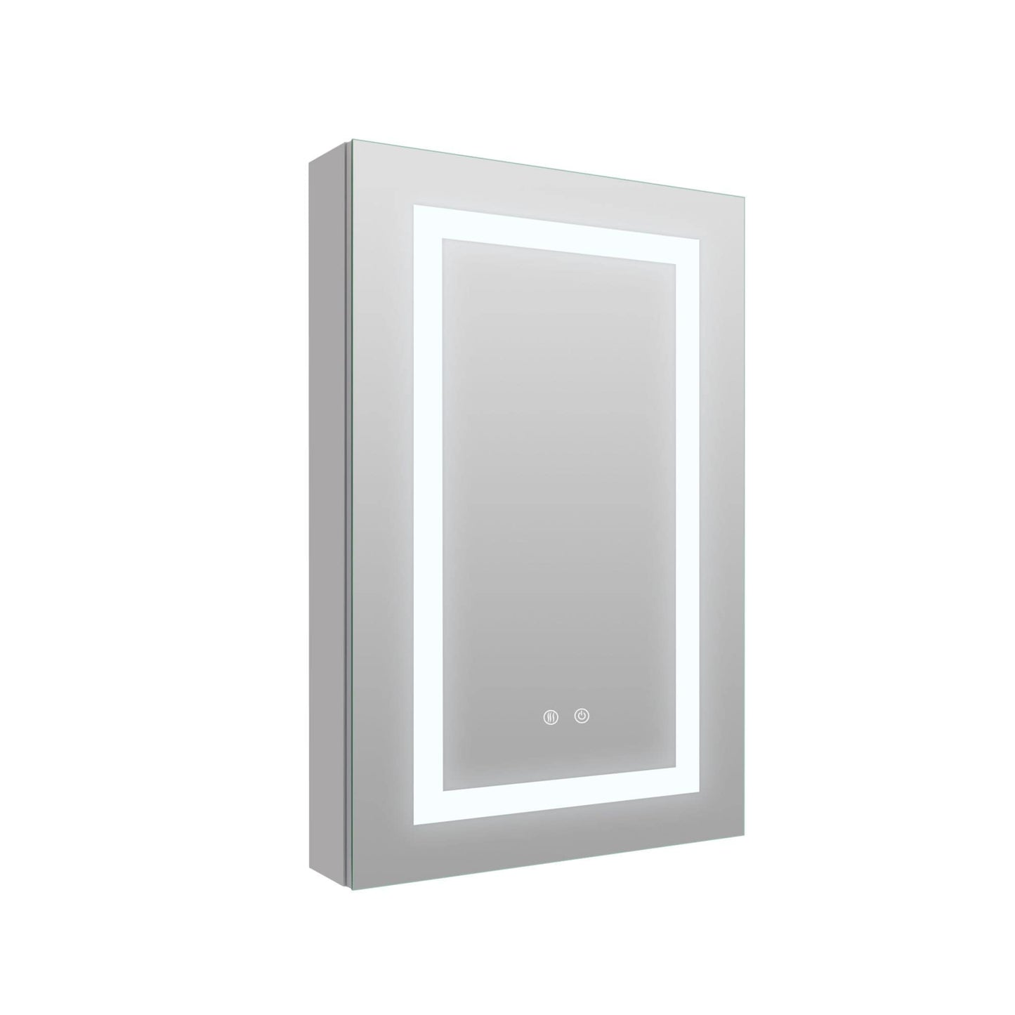 WELLFOR 20-Inches x 30-Inches x 4.6-Inches Silver Soft Close Bathroom Wall Cabinet