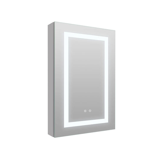 WELLFOR 20-Inches x 30-Inches x 4.6-Inches Silver Soft Close Bathroom Wall Cabinet