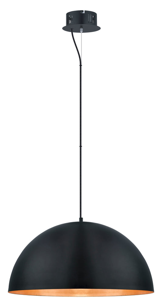 EGLO Gaetano 1 -Light Black/Gold Modern/contemporary Bowl Integrated LED Large Hanging Pendant light