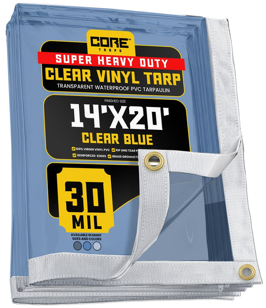 Core Tarps 14-ft x 20-ft Blue Commercial Vinyl 30-mil Tarp