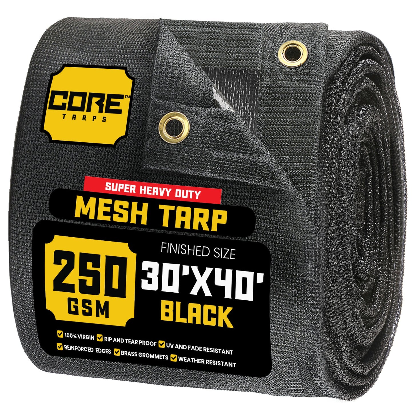 Core Tarps 30-ft x 40-ft Black Commercial Polyethylene