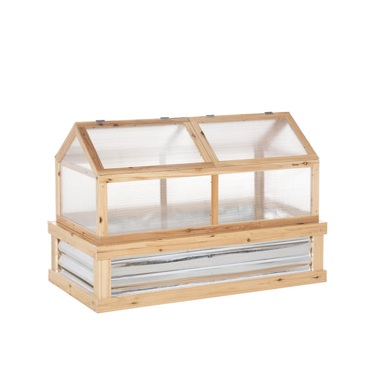 AHIOU HOME 21.5-cu ft 24-in W x 48-in L x 32.25-in H Natural Composite Raised Garden Bed