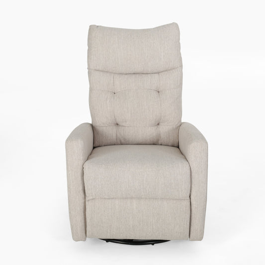 Best Selling Home Decor Beige Polyester Upholstered Tufted Swivel Recliner