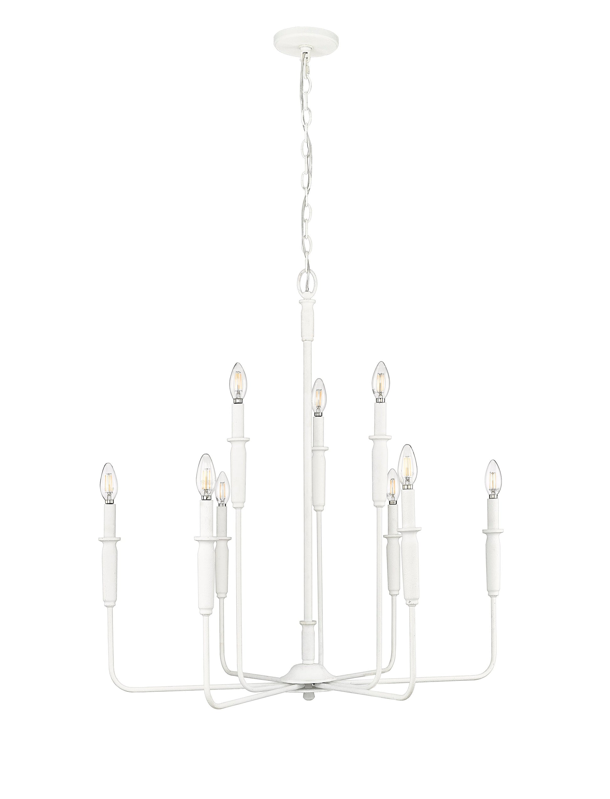 Millennium Lighting Savanne 9 -Light Matte White Transitional For Use in Bedrooms, Dining Rooms, Foyers, Kitchens, Living Rooms Chandelier