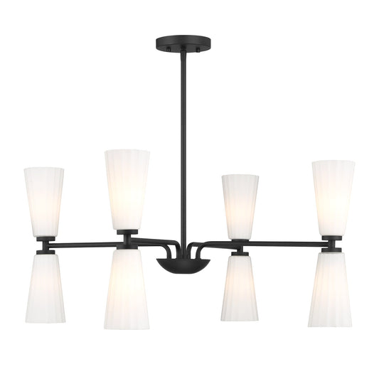 Meridian Lite Trends Meridian 8 -Light Matte Black Modern/contemporary For Use in Bedrooms, Dining Rooms, Foyers, Kitchens, Living Rooms Chandelier