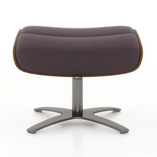 Jennifer Taylor Home Jovan Midcentury Cacao Espresso Brown Genuine Leather Ottoman