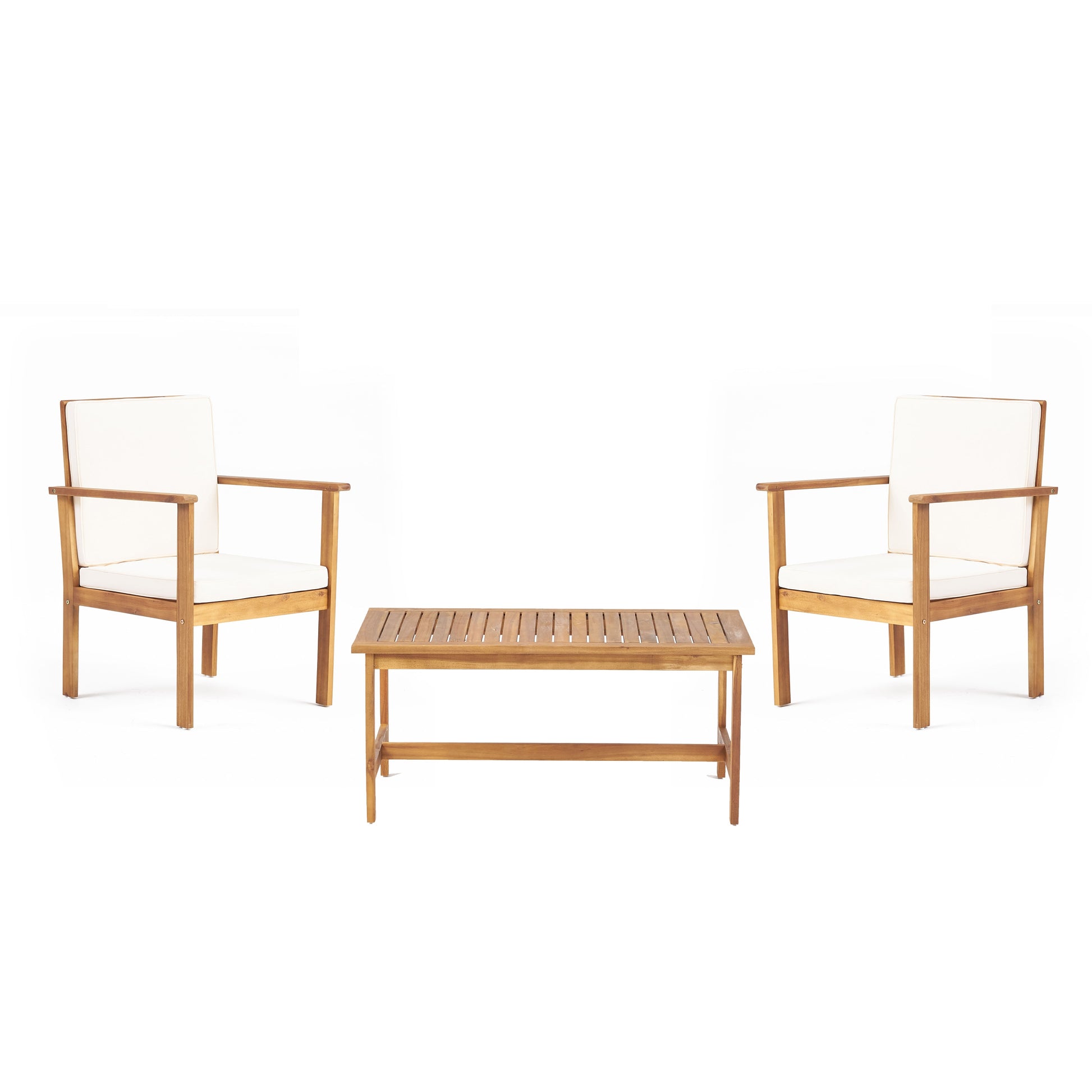 Moda Furnishings 3 -Piece Patio Conversation Set with Off-white Cushions